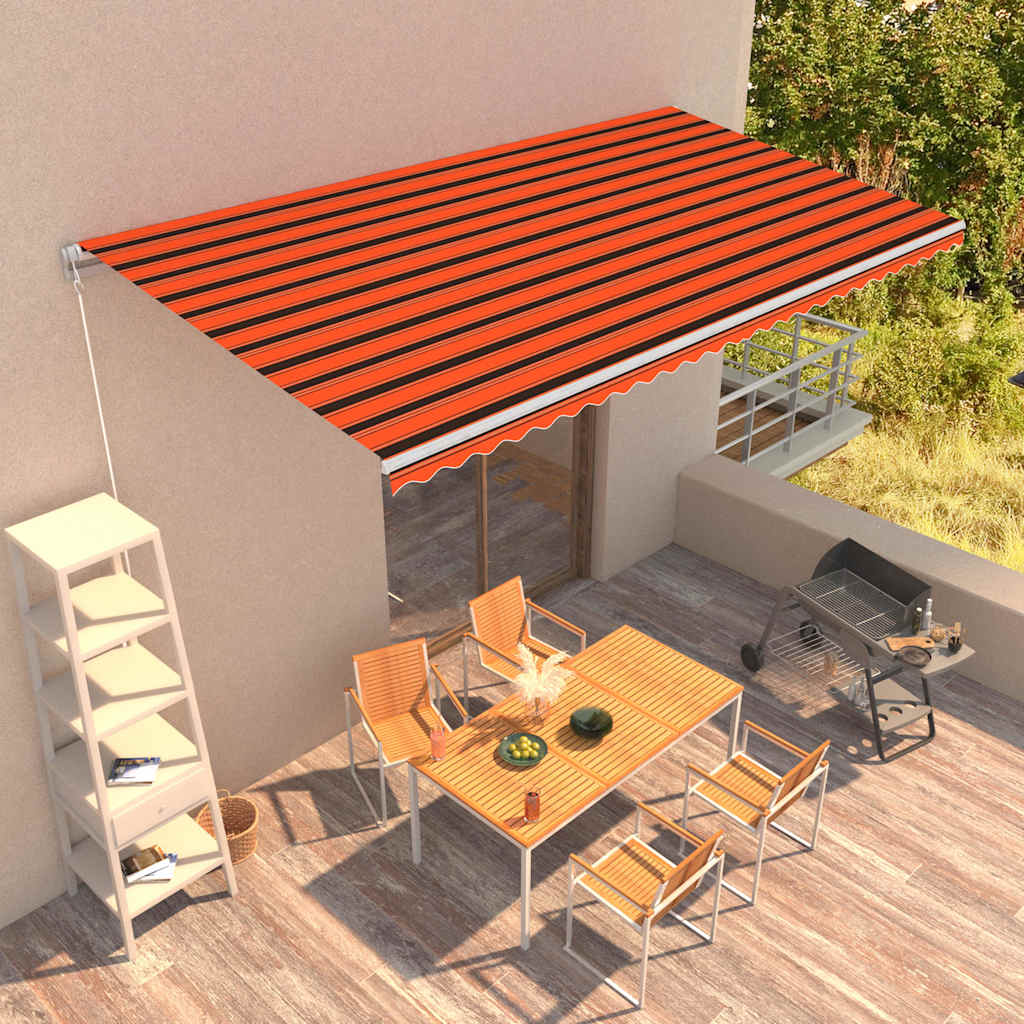 Käsitsi kasutatav varikatus, 600 x 300 cm, oranž ja pruun