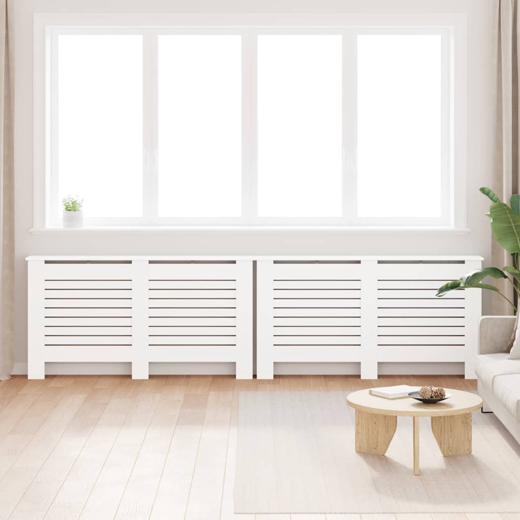 Radiaatorikatted 2 tk, valged, 152 x 19 x 81,5 cm, MDF