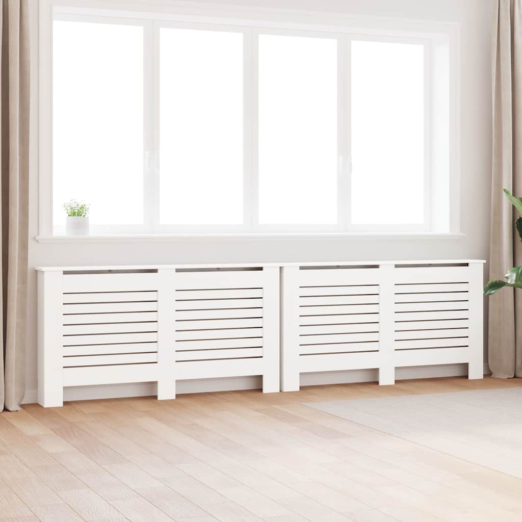 Radiaatorikatted 2 tk, valged, 152 x 19 x 81,5 cm, MDF