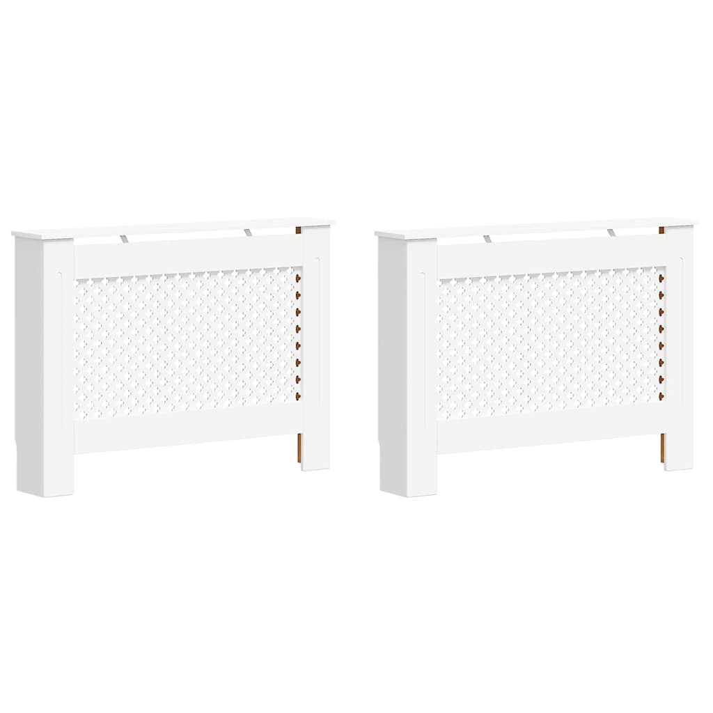 Radiaatorikatted 2 tk, valged, 112 x 19 x 81,5 cm, MDF