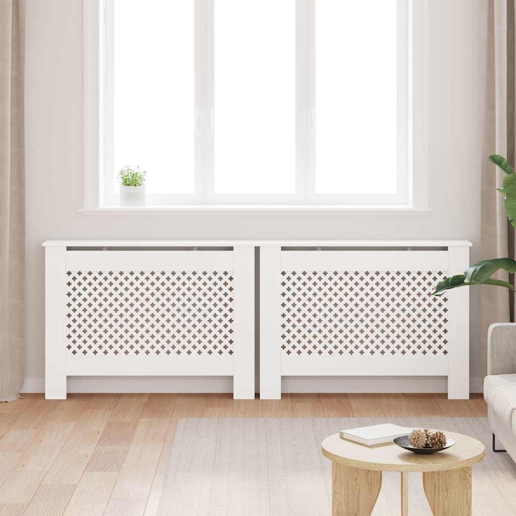 Radiaatorikatted 2 tk, valged, 112 x 19 x 81,5 cm, MDF