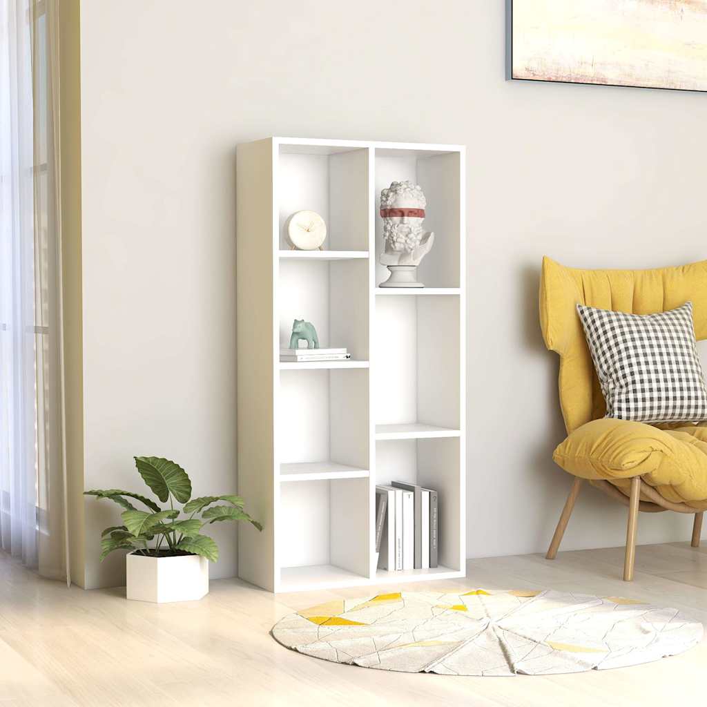 Raamaturiiul valge 50 x 25 x 106 cm, tehispuit