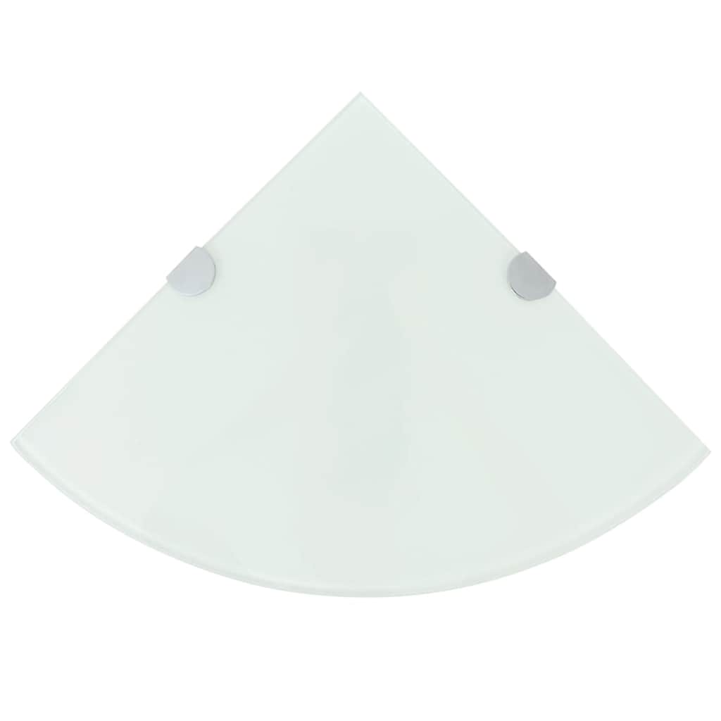 Nurgariiulid, 2 tk, kroomitud tugedega, klaas, valge 25 x 25 cm