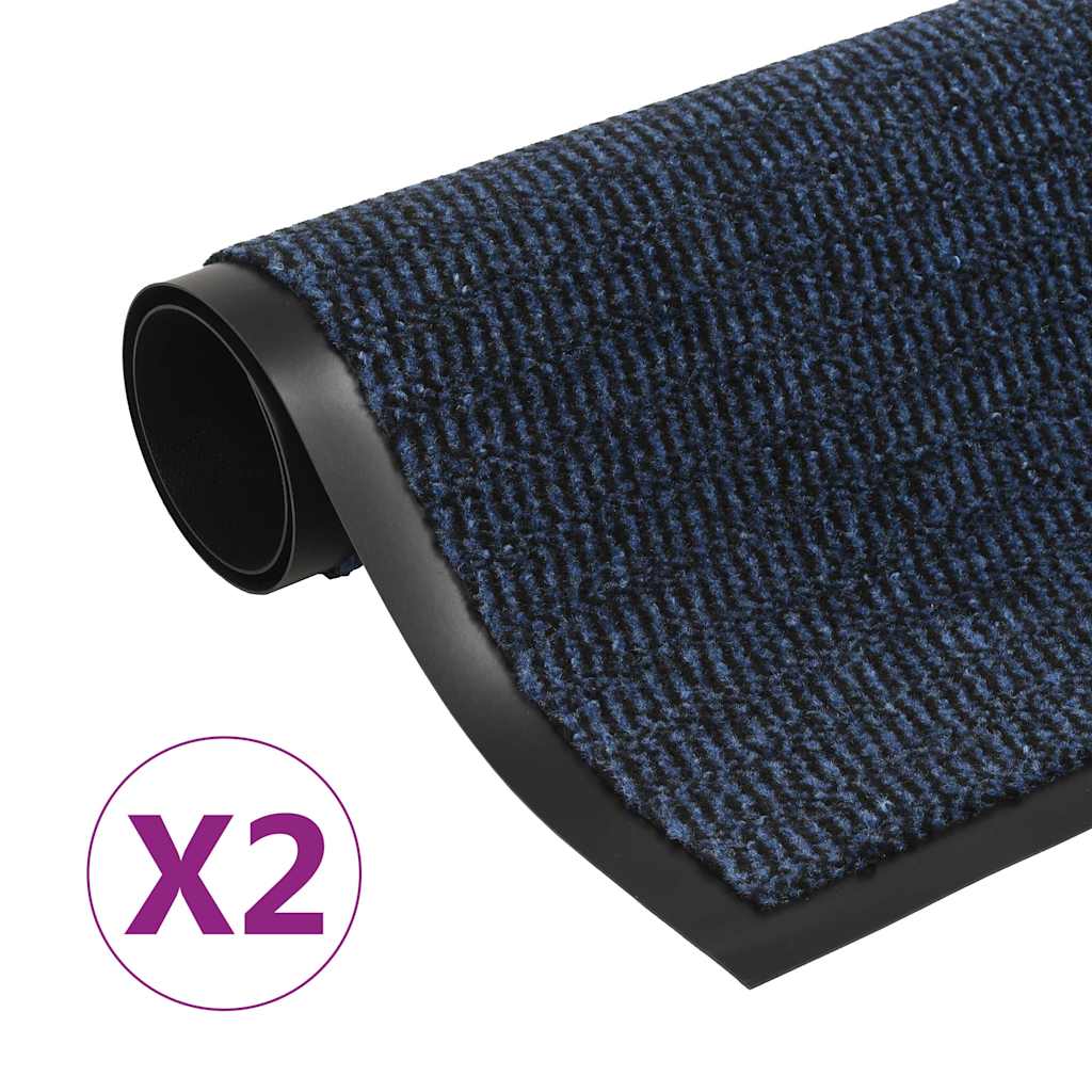 Uksematid 2 tk, kandiline, tupsuline, 80 x 120 cm, sinine