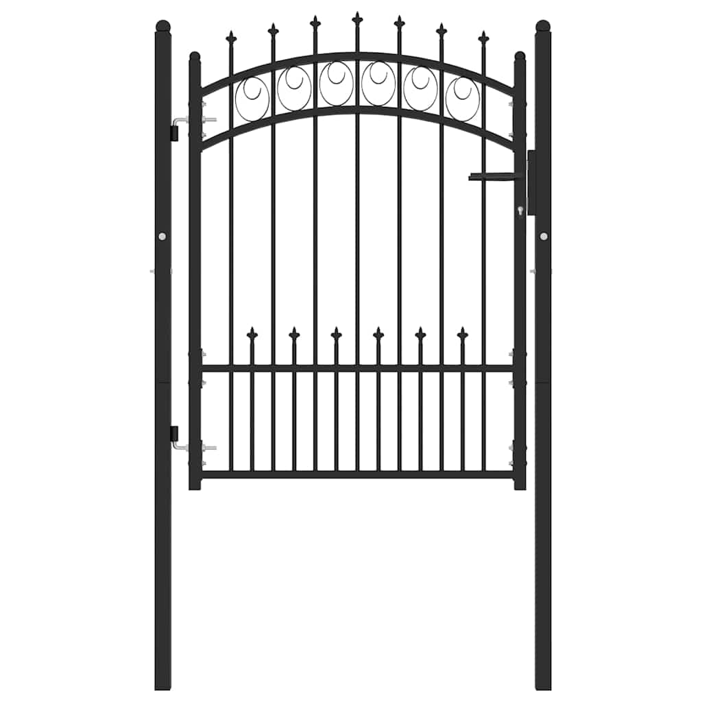 Aiavärav EMMEN vaiadega, teras, 104 x 109,5 cm, must