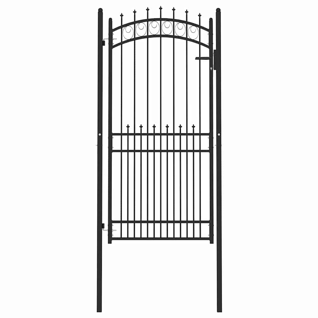 Aiavärav okkadega EMMEN 104 x 147 cm Pulbervärvitud Teras Must