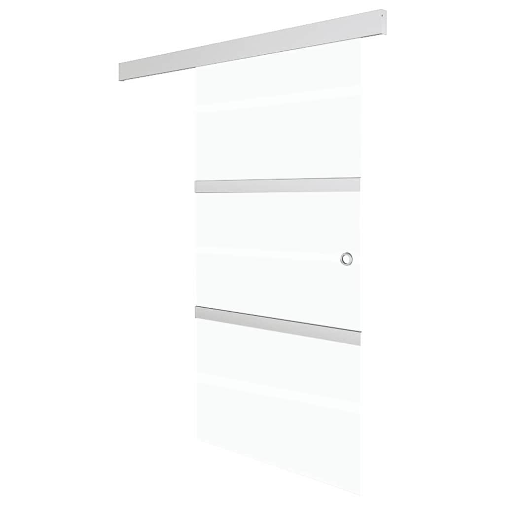 Liuguks, ESG-klaas ja alumiinium, 90 x 205 cm, hõbedane