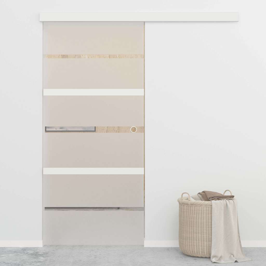 Liuguks, ESG-klaas ja alumiinium, 90 x 205 cm, hõbedane