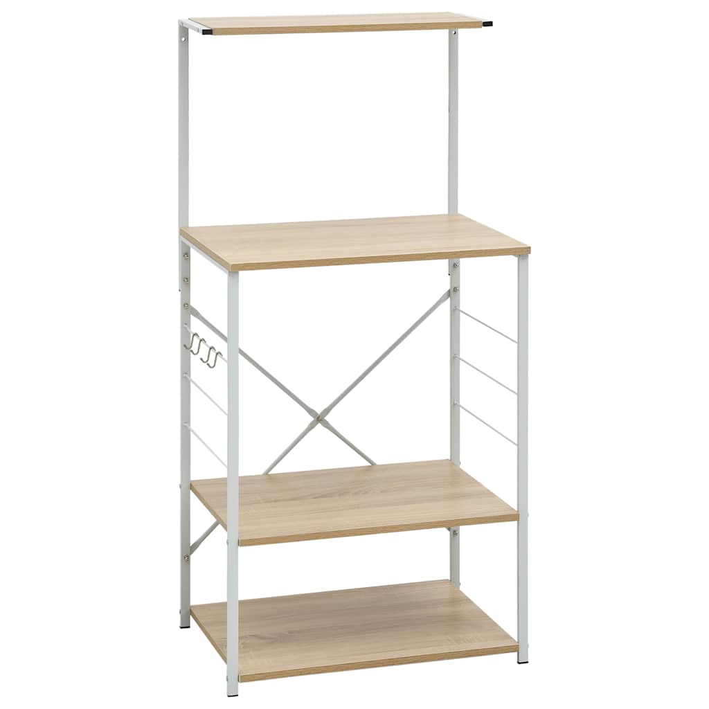 Mikrolaineahju kapp valge, tamm 60x39,6x123 cm tehispuit