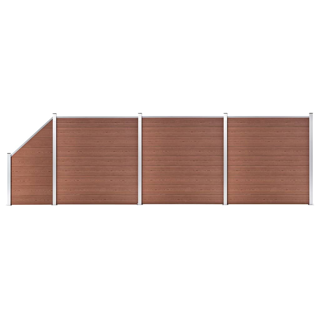 WPC-aiakomplekt, 3 ruutu + 1 kaldus, 619 x 186 cm pruun