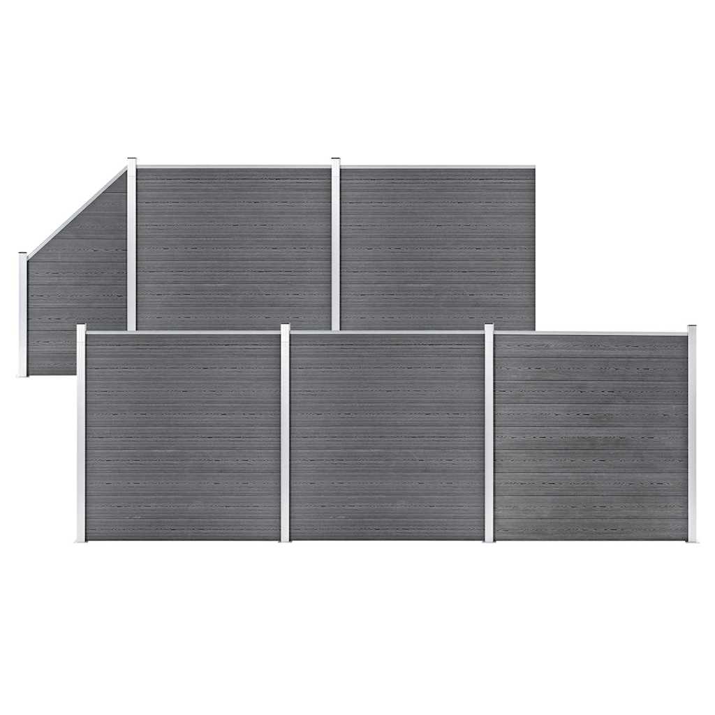 WPC-aiakomplekt, 5 ruutu + 1 kaldus, 965 x 186 cm, hall