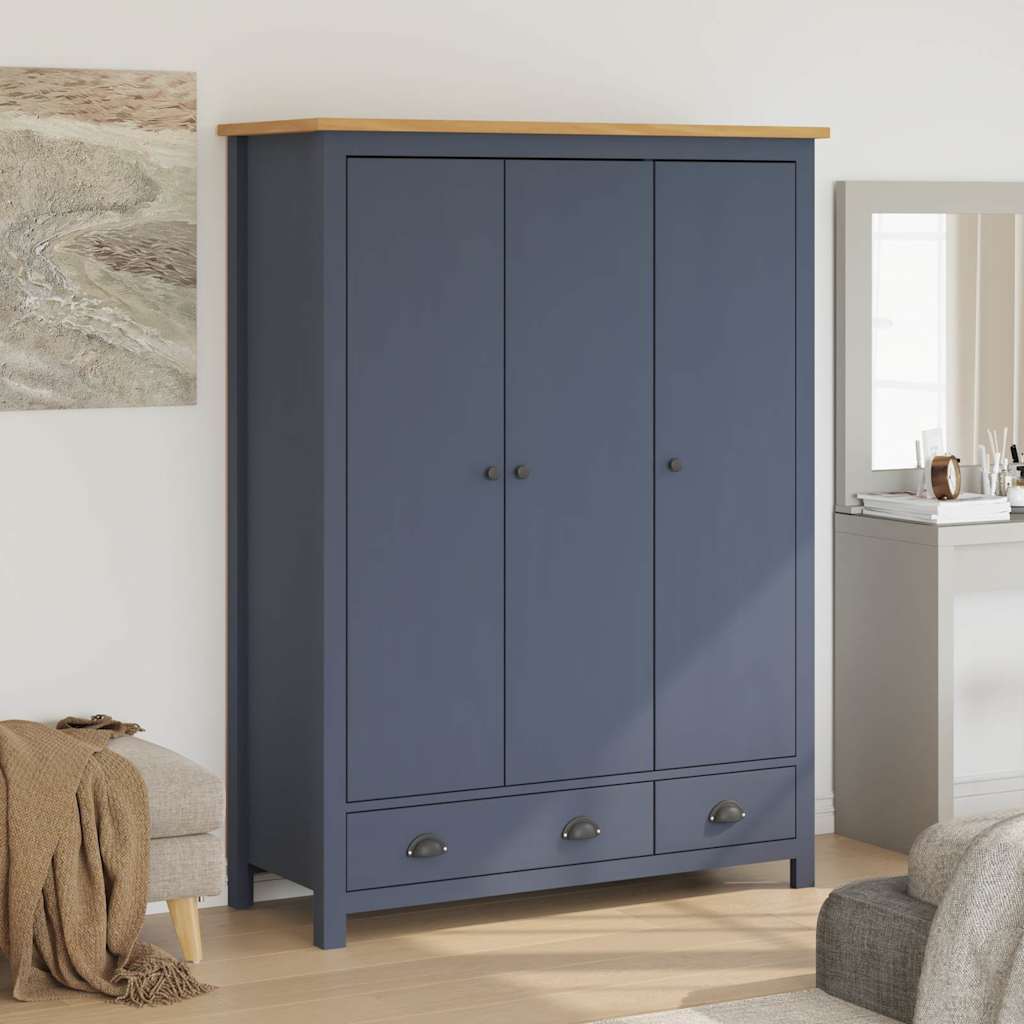 3 uksega garderoob "Hill", hall 127 x 50 x 170 cm, männipuit