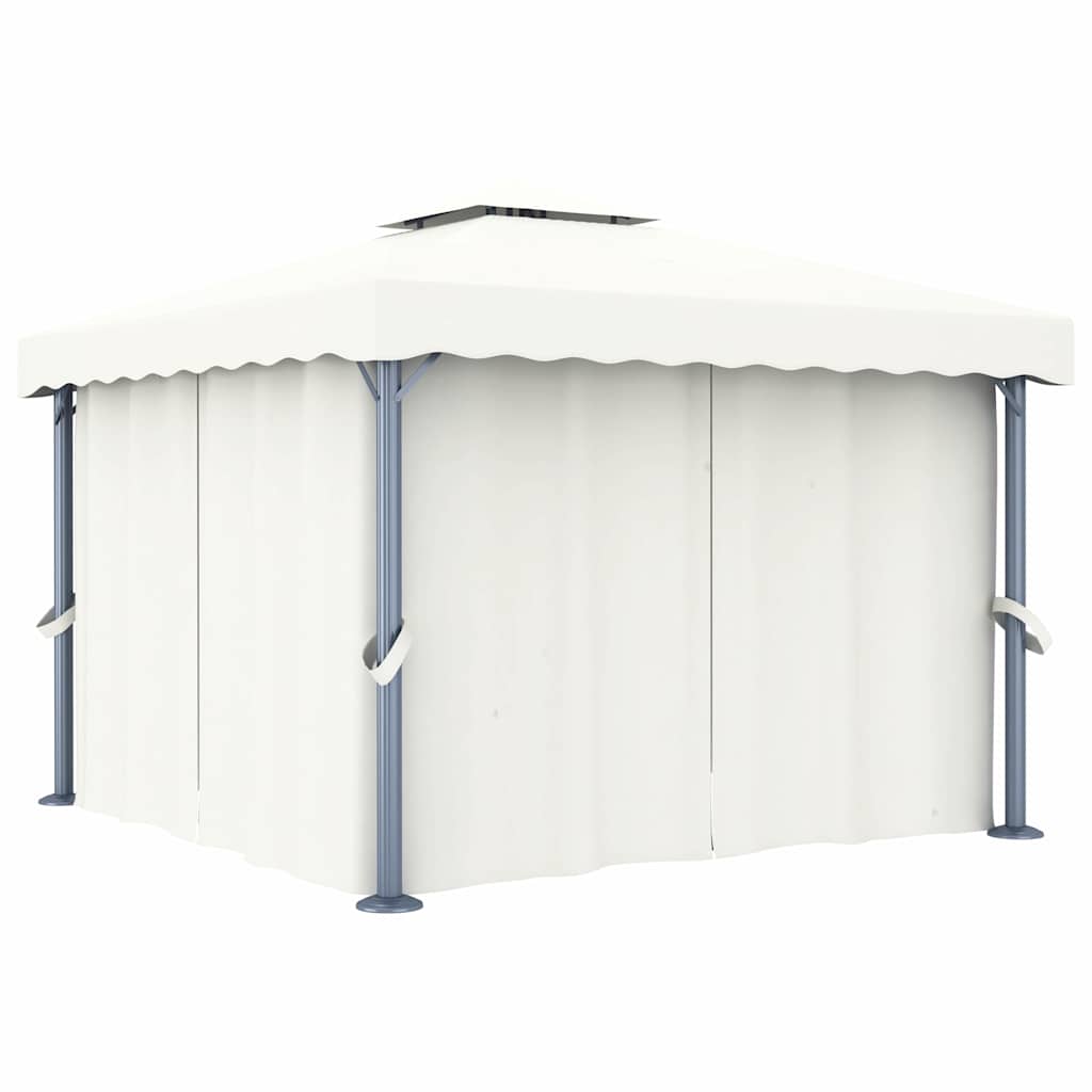 Varjualune kardinaga 3 x 3 m, kreemjasvalge, alumiinium
