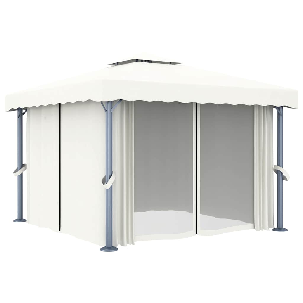 Varjualune kardinaga 3 x 3 m, kreemjasvalge, alumiinium
