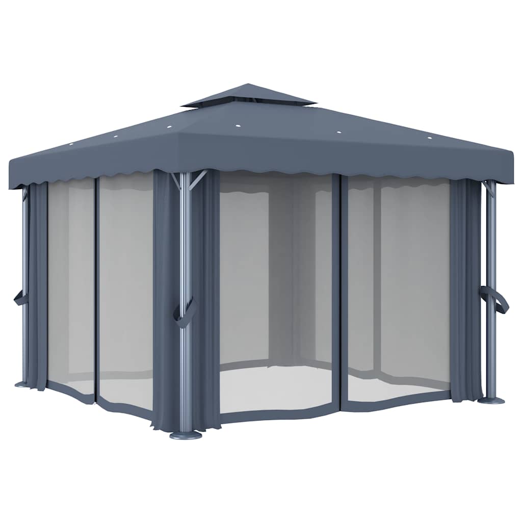 Varjualune kardinaga 3 x 3 m, antratsiithall, alumiinium