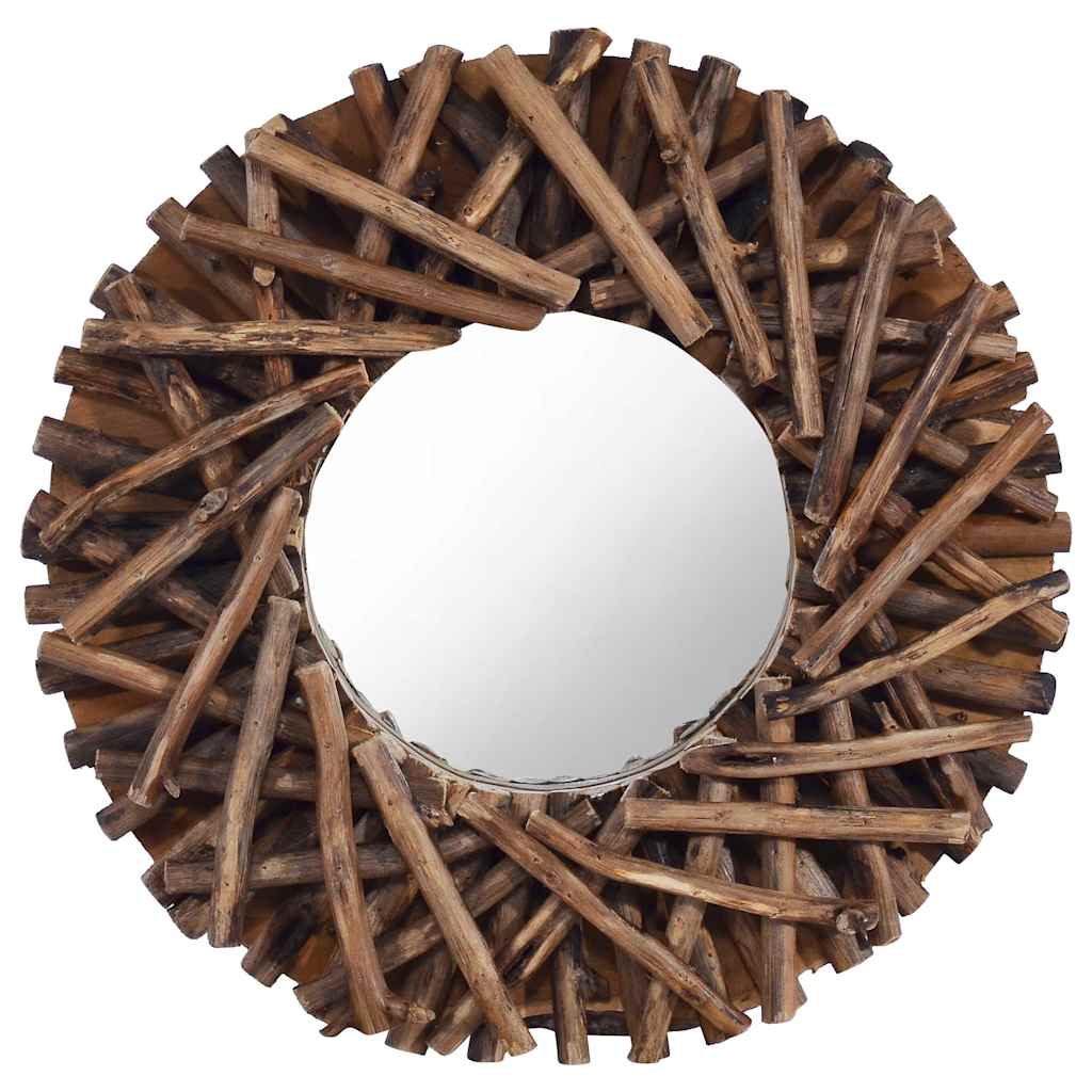 Seinapeegel, 40 cm, tiikpuu, ümmargune