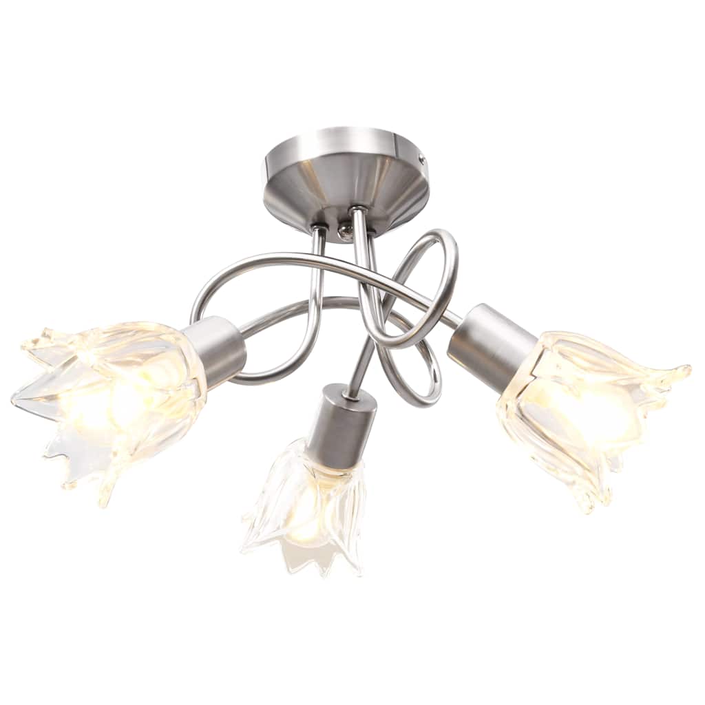 Laelamp läbipaistvate klaasist varjudega 3 E14 pirni, tulp