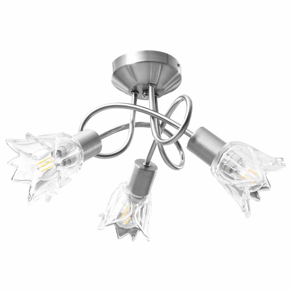 Laelamp läbipaistvate klaasist varjudega 3 E14 pirni, tulp