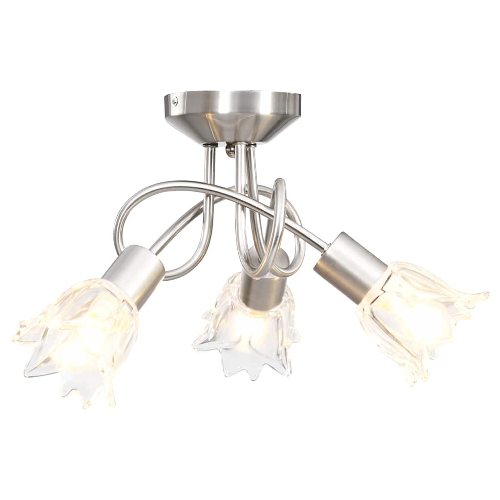 Laelamp läbipaistvate klaasist varjudega 3 E14 pirni, tulp