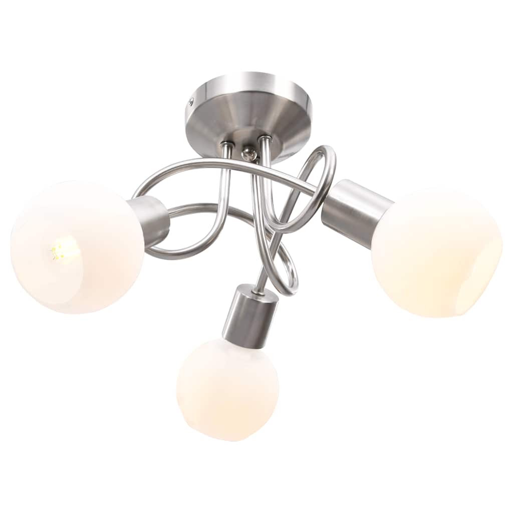 Laelamp keraamiliste varjudega 3 E14 pirni jaoks, valge kera
