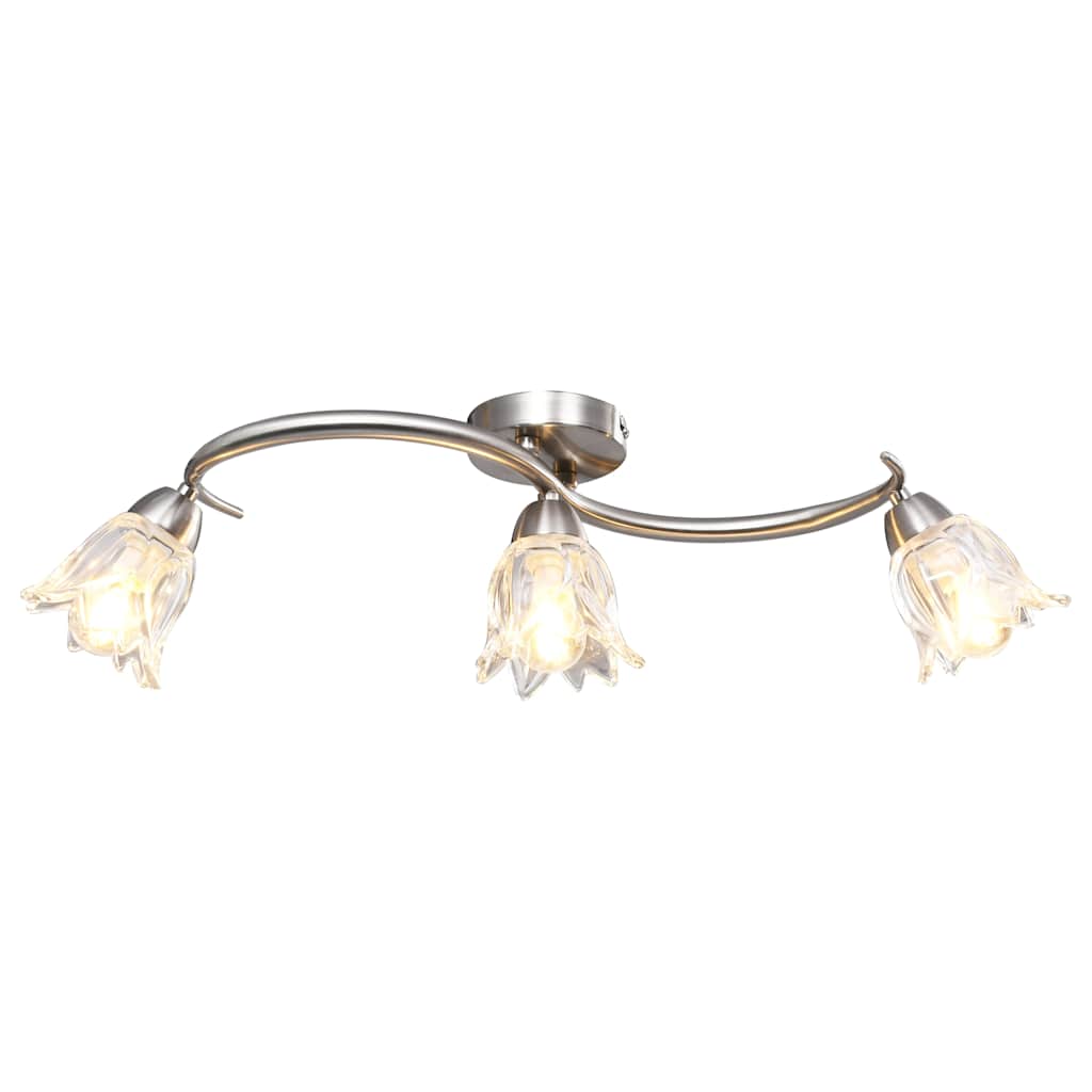 Laelamp läbipaistvate klaasist varjudega 3 E14 pirni, tulp