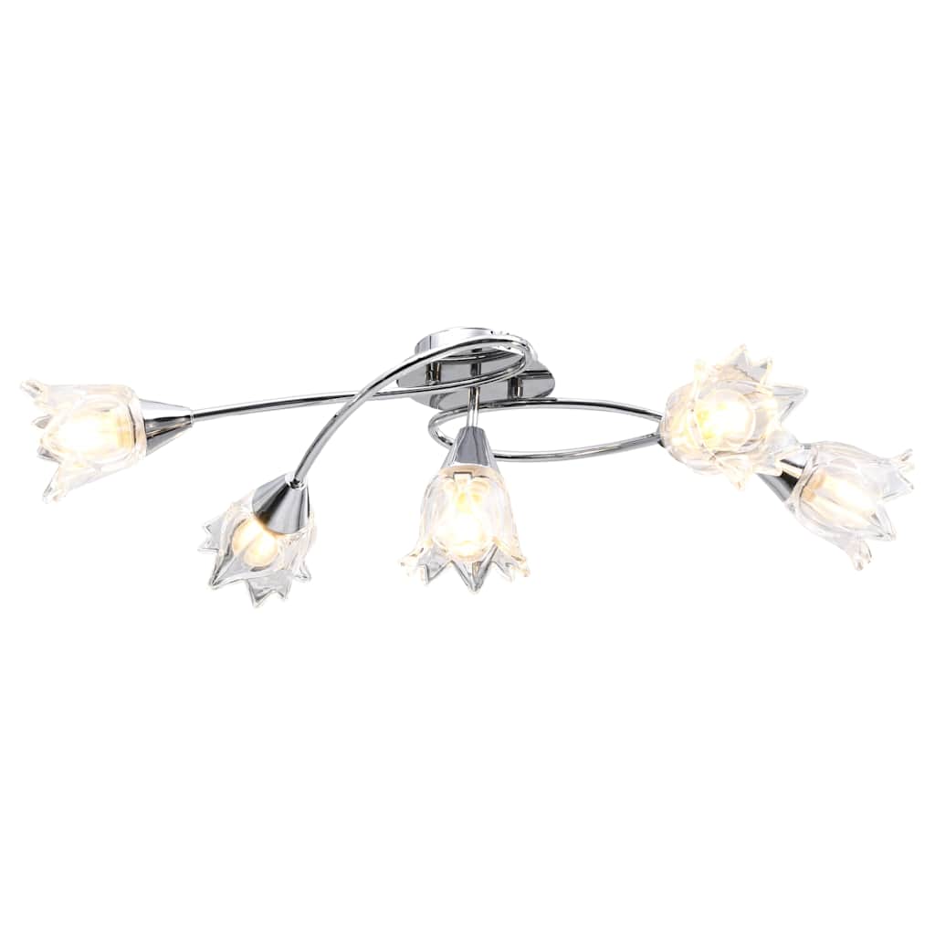 Laelamp läbipaistvate klaasist varjudega 5 E14 pirni, tulp