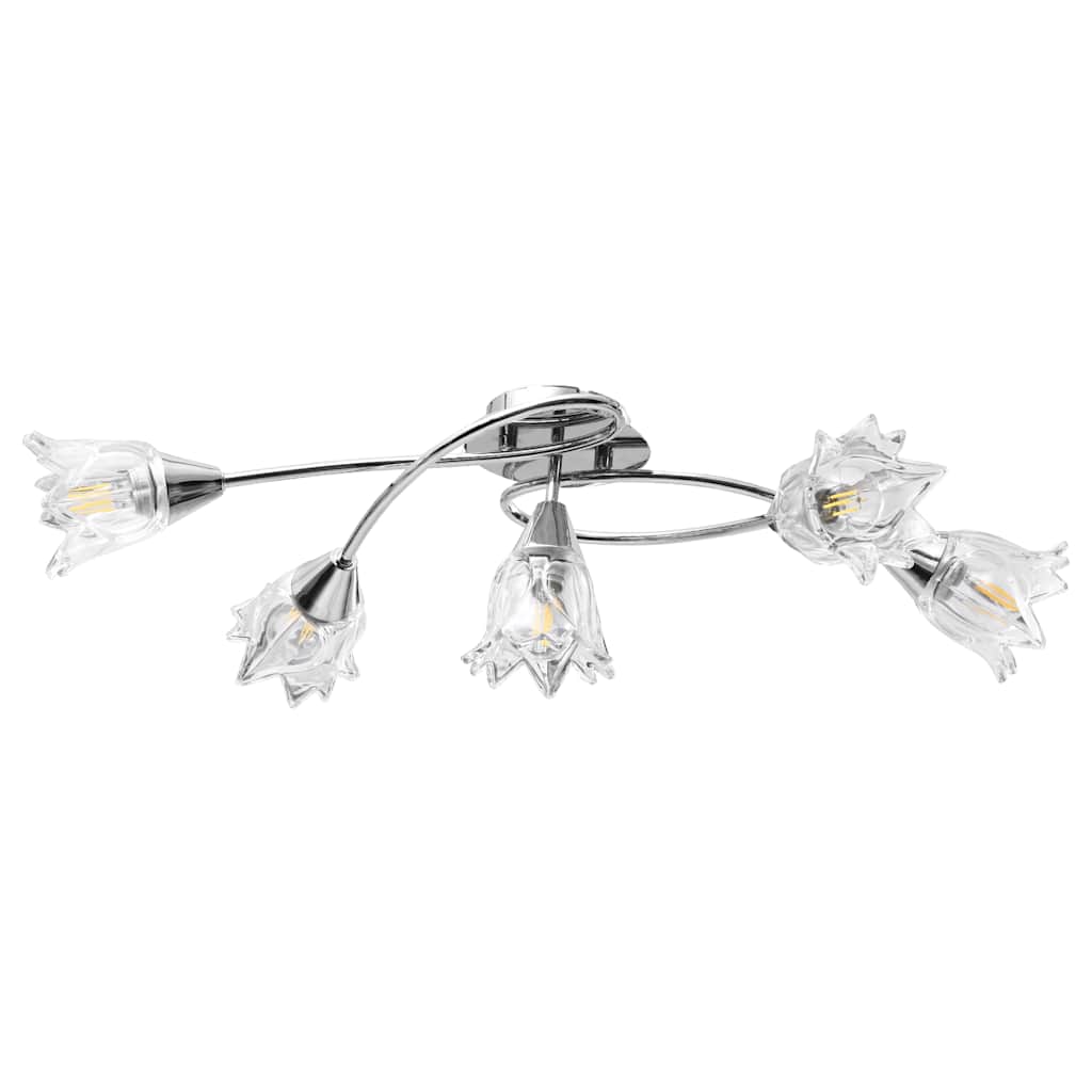 Laelamp läbipaistvate klaasist varjudega 5 E14 pirni, tulp