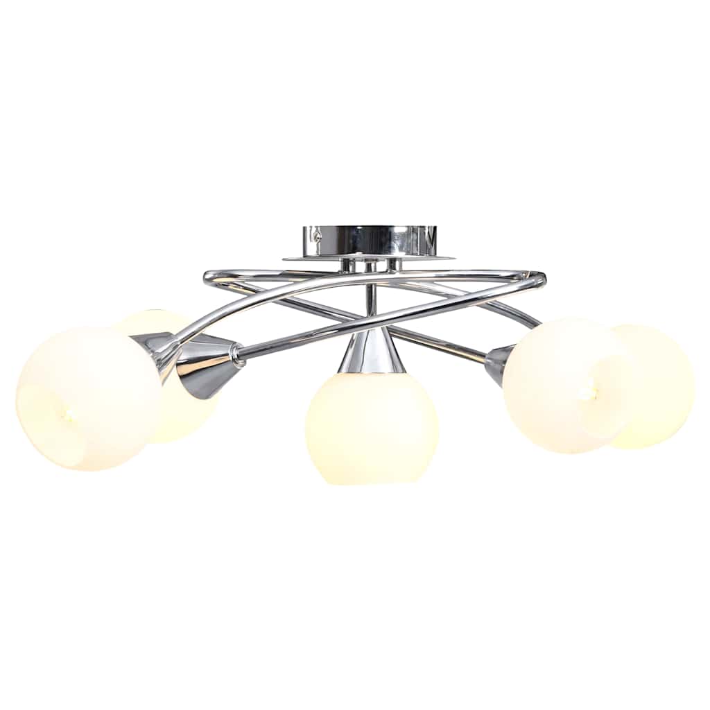 Laelamp keraamiliste varjudega 5 E14 pirni jaoks, valge kera