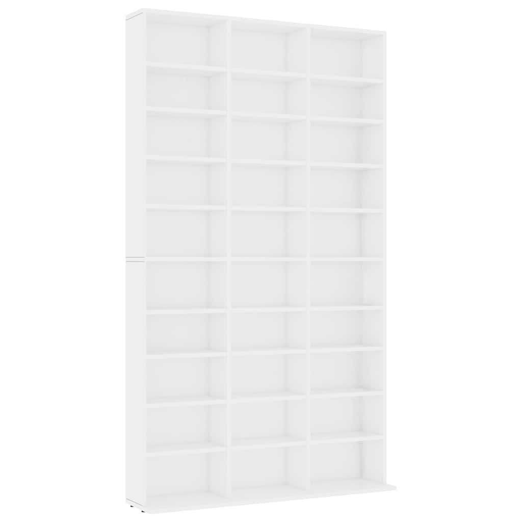 CD-kapp, valge, 102 x 23 x 177,5 cm, tehispuit