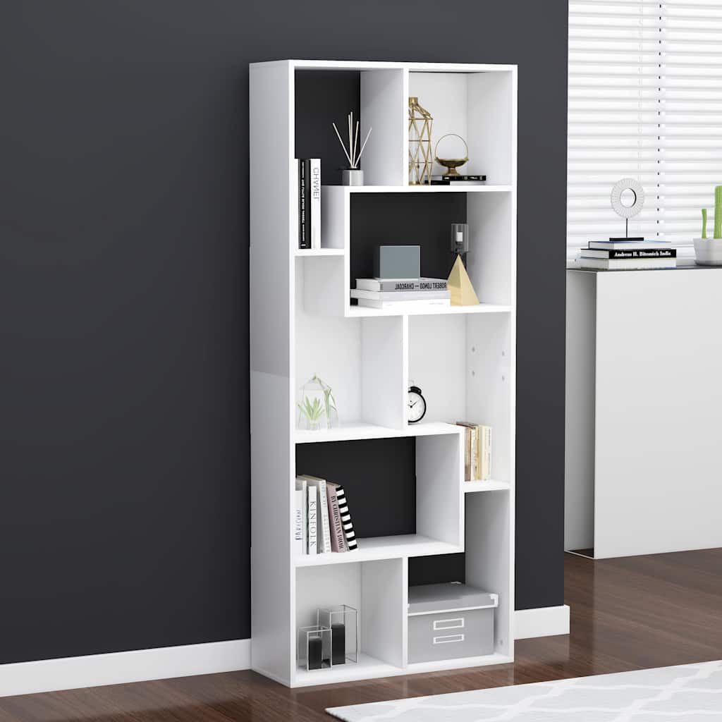 Raamaturiiul valge 67 x 24 x 161 cm puitlaastplaat
