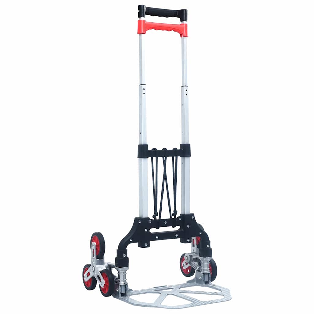 Kokkupandav treppide transpordikäru 70 kg, alumiinium, hõbedane