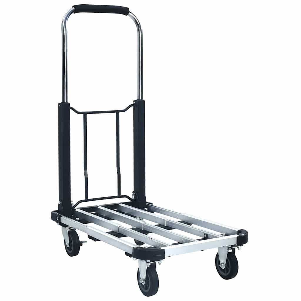 Kokkupandav transpordikäru 150 kg, alumiinium, hõbedane