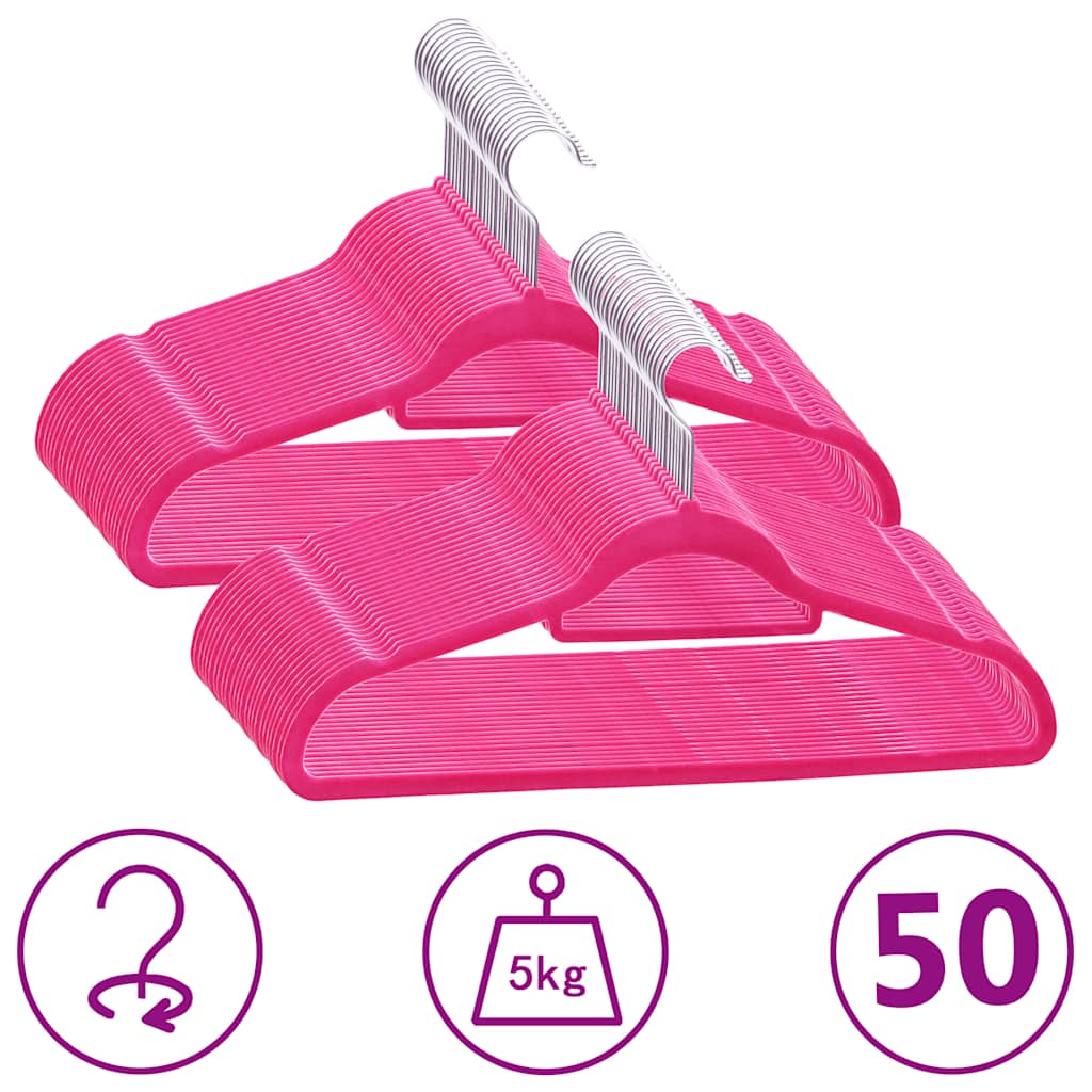 50 tk riidepuud, libisemiskindel, roosa, samet