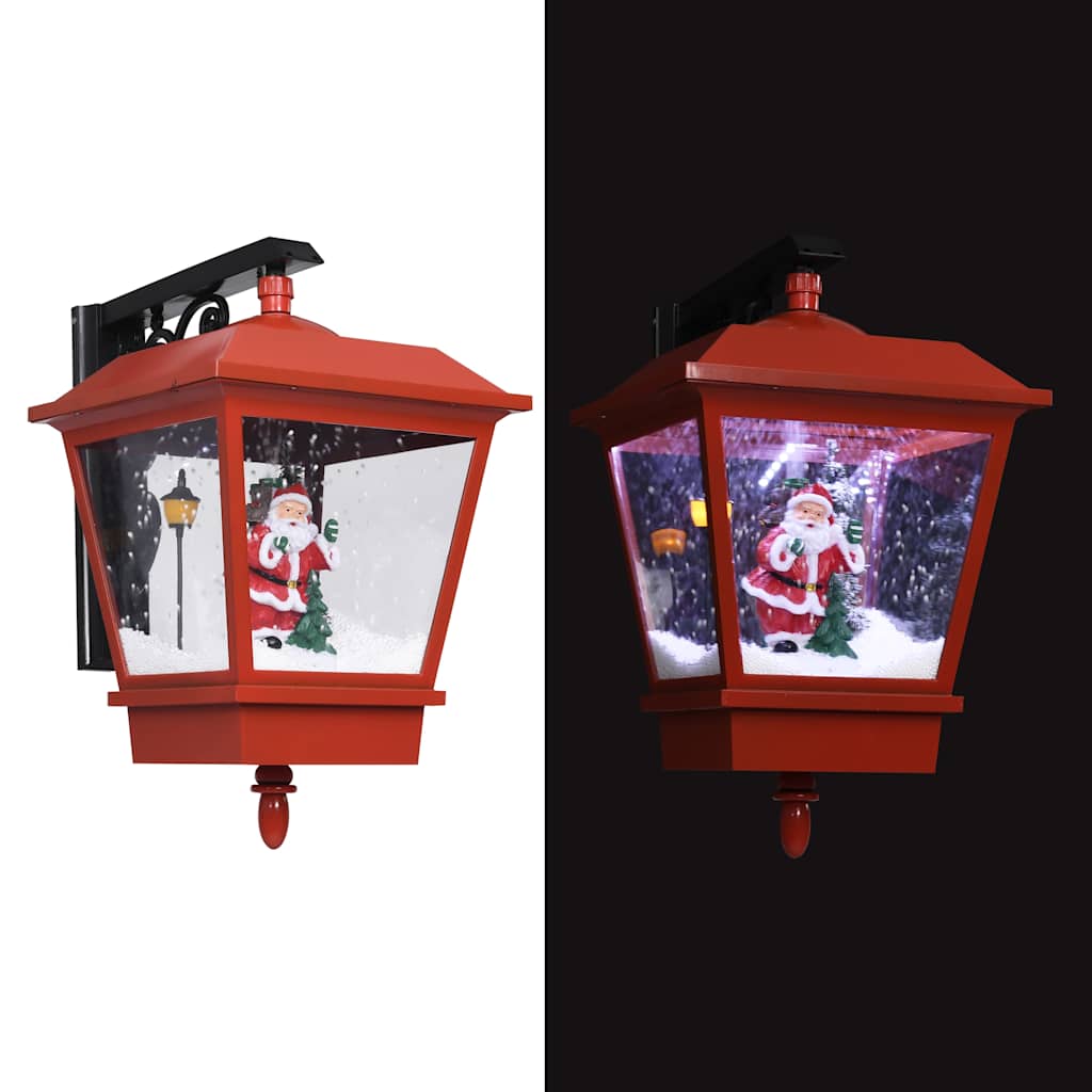 Jõulu seinalamp LED-tulede ja jõuluvanaga, punane, 40 x 27 x 45 cm