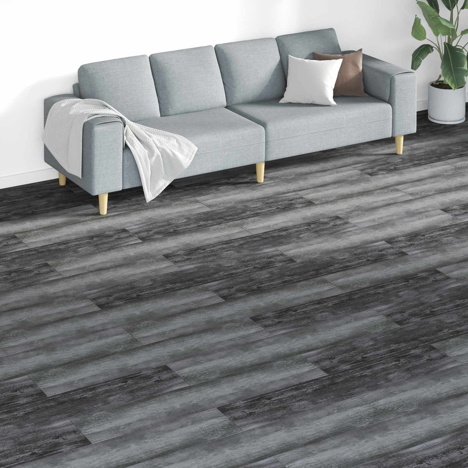 Põrandaplaadid Hele- ja tumehall 5,26 m² 18 tk PVC