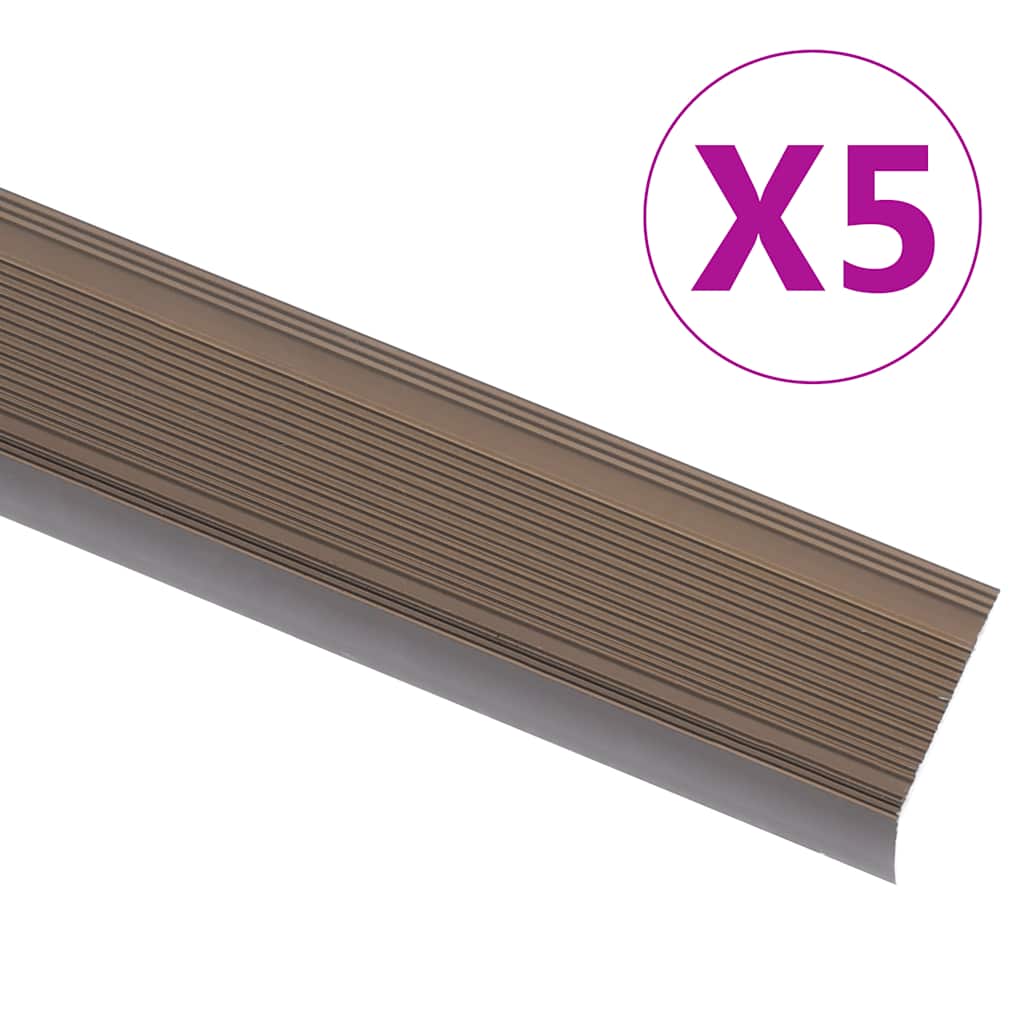 L-kujuline trepiliist 5 tk, alumiinium, 90 cm, pruun