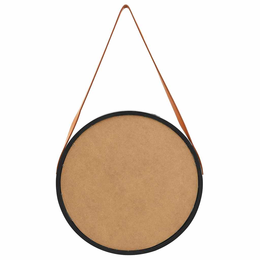 Seinapeegel rihmaga 50 cm, must