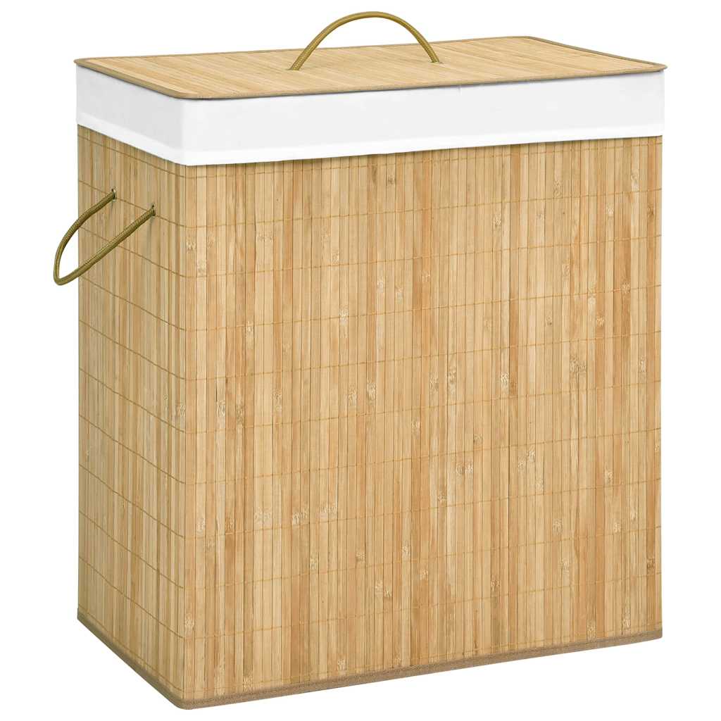 Bambusest pesukorv 2 sektsiooniga, 100 l