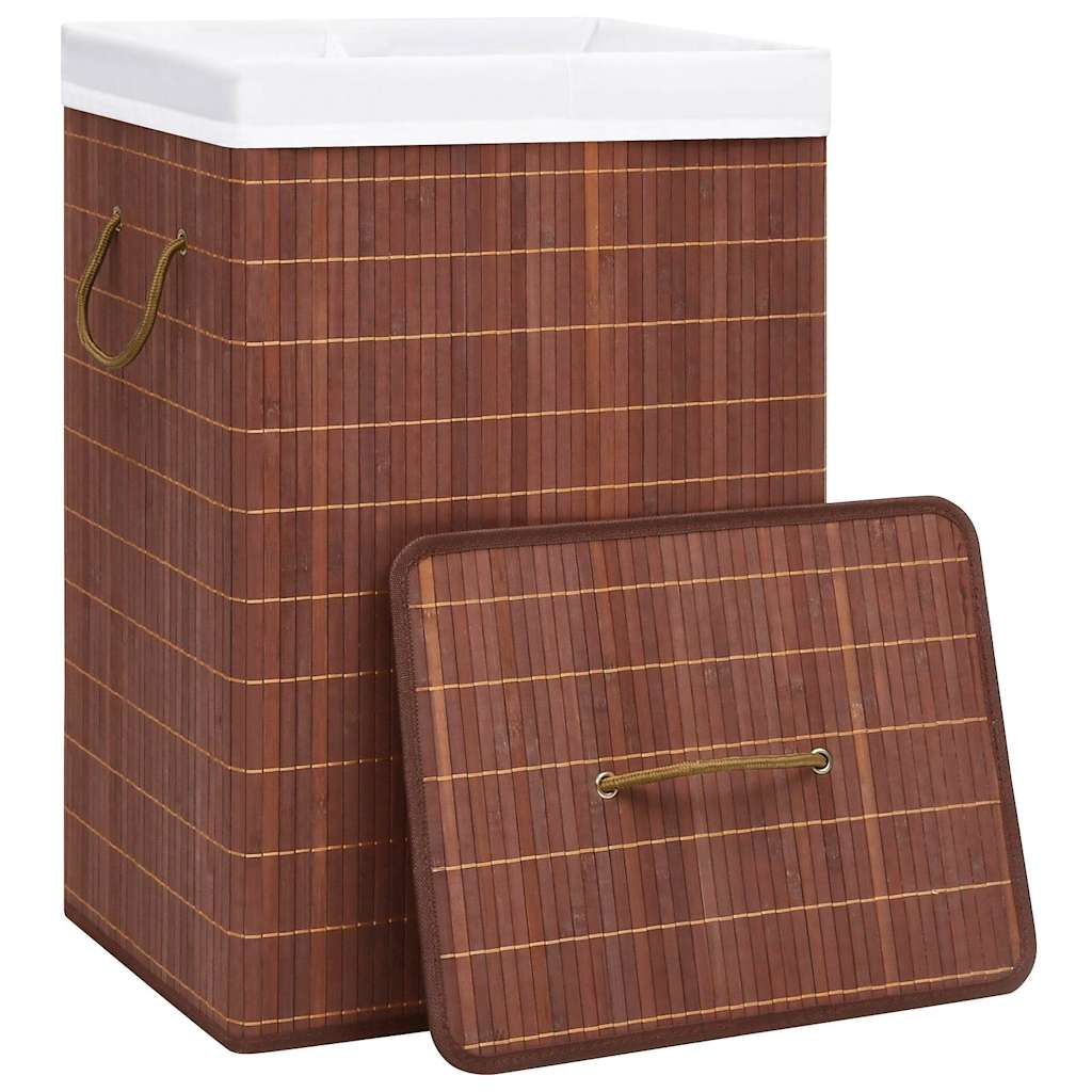 Bambusest pesukorv 2 sektsiooniga, pruun 72 l