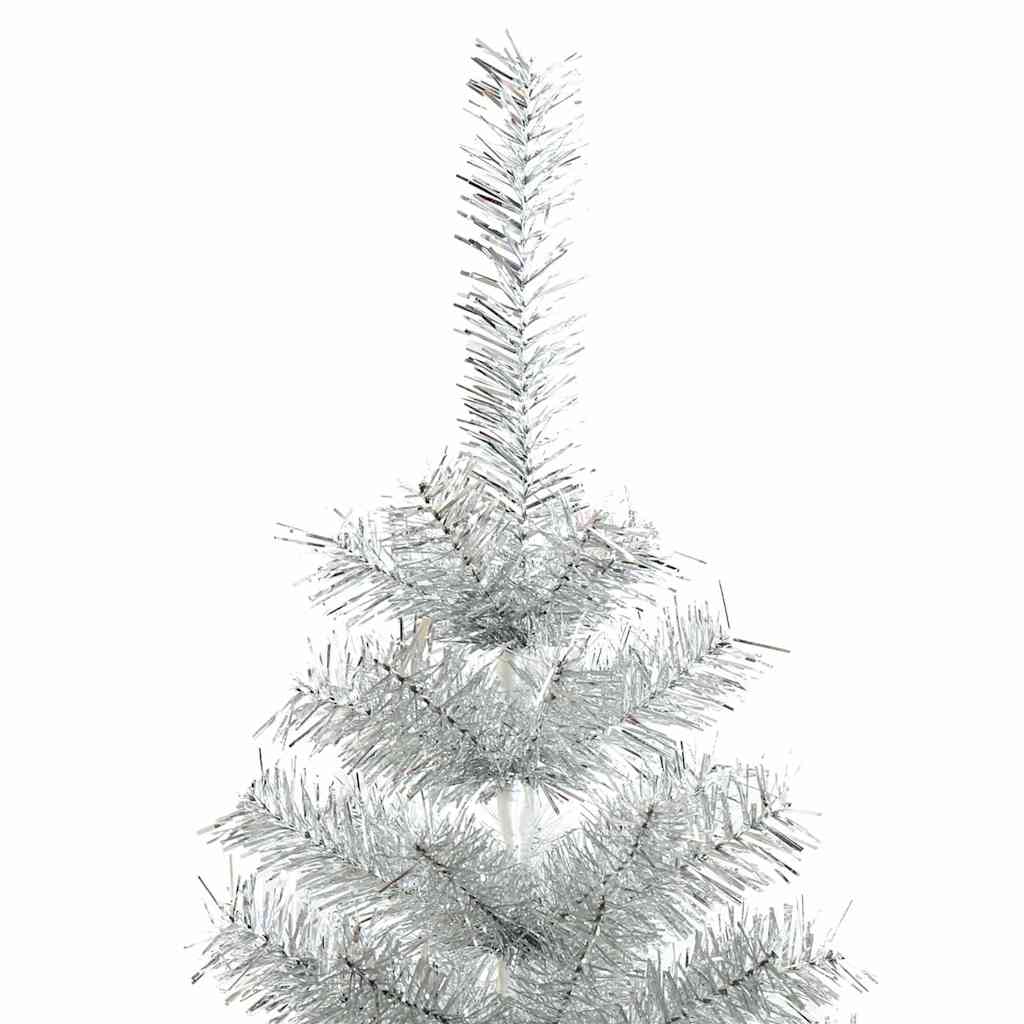 Kunstkuusk alusega, hõbedane, 210 cm, PET