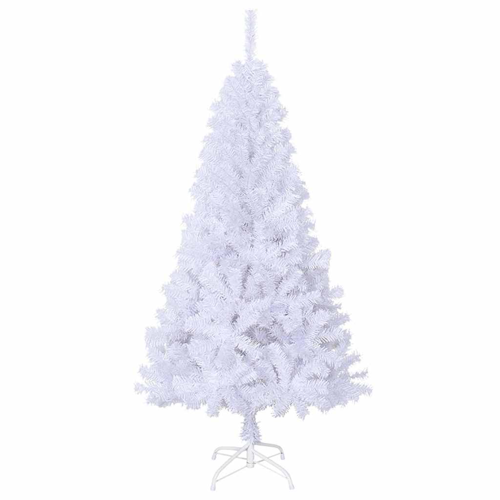 Kunstkuusk paksude okstega, valge, 150 cm, PVC