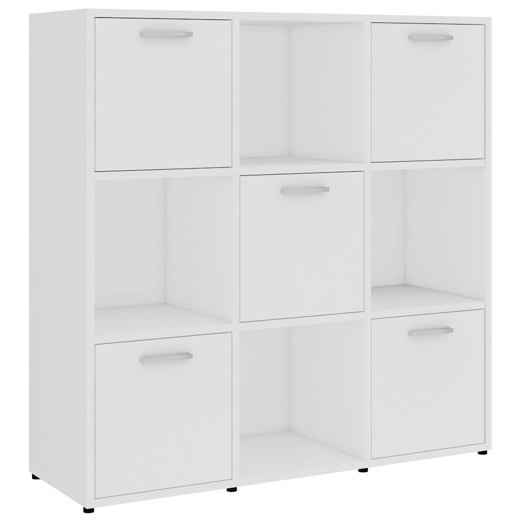Raamaturiiul valge 90x30x90 cm tehispuit