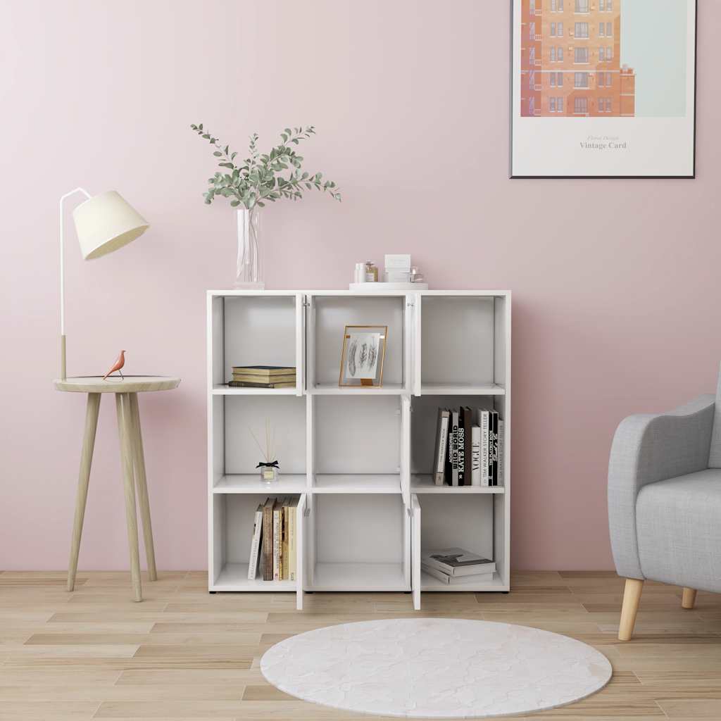 Raamaturiiul valge 90x30x90 cm tehispuit