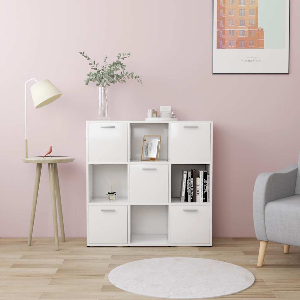 Raamaturiiul valge 90x30x90 cm tehispuit