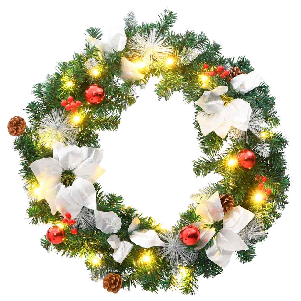Jõulupärg LED-tuledega, roheline, 60 cm, PVC