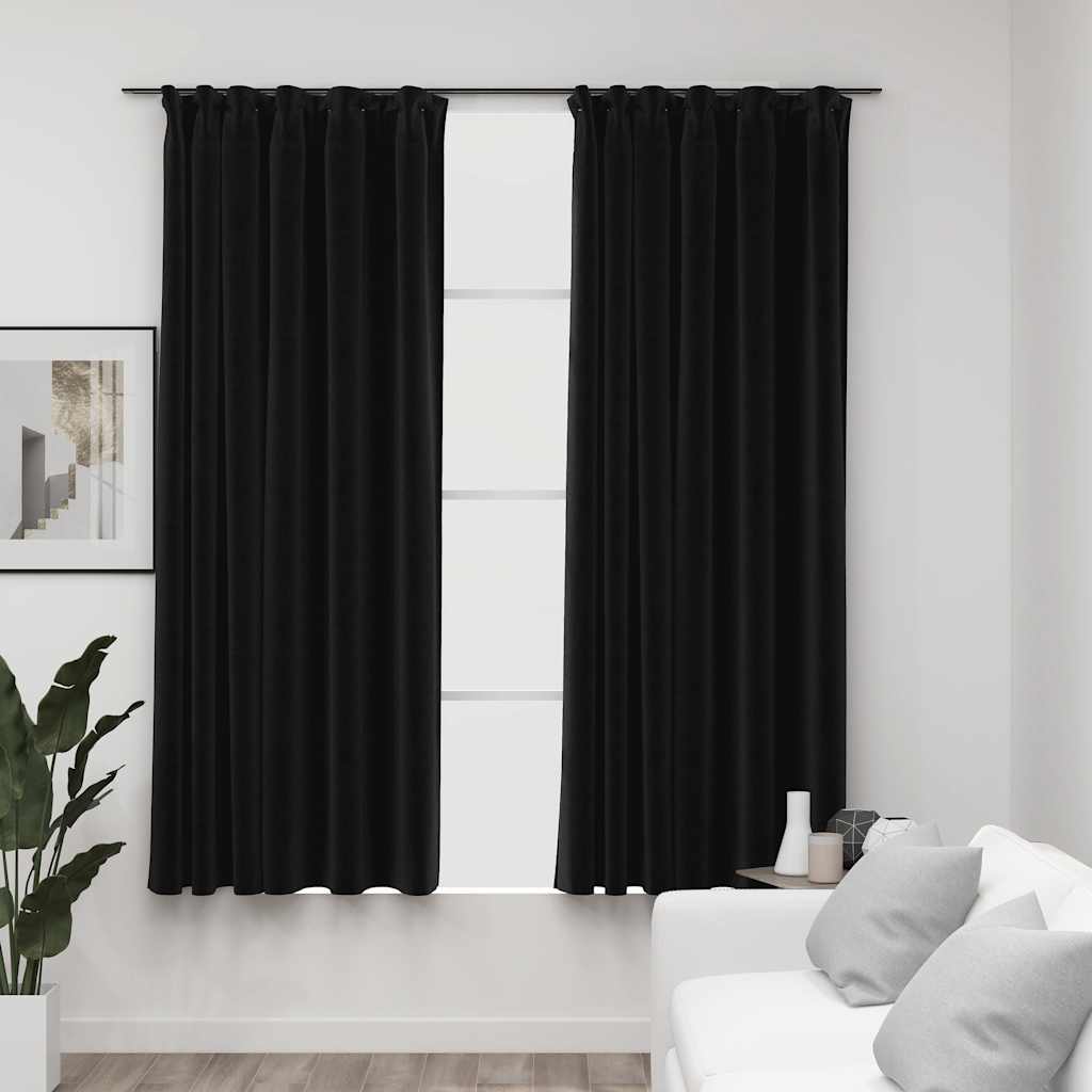 Pimendavad kardinad konksudega, 2 tk antratsiit 140 x 175 cm