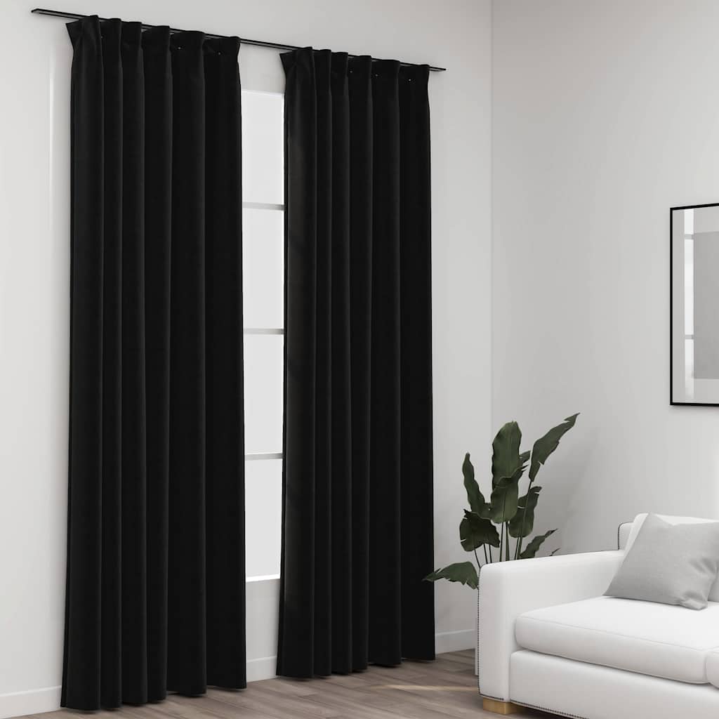 Pimendavad kardinad konksudega, 2 tk antratsiit 140 x 225 cm