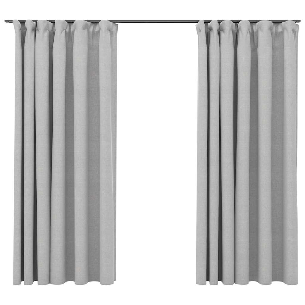 Pimendavad kardinad konksudega, 2 tk hall 140 x 175 cm