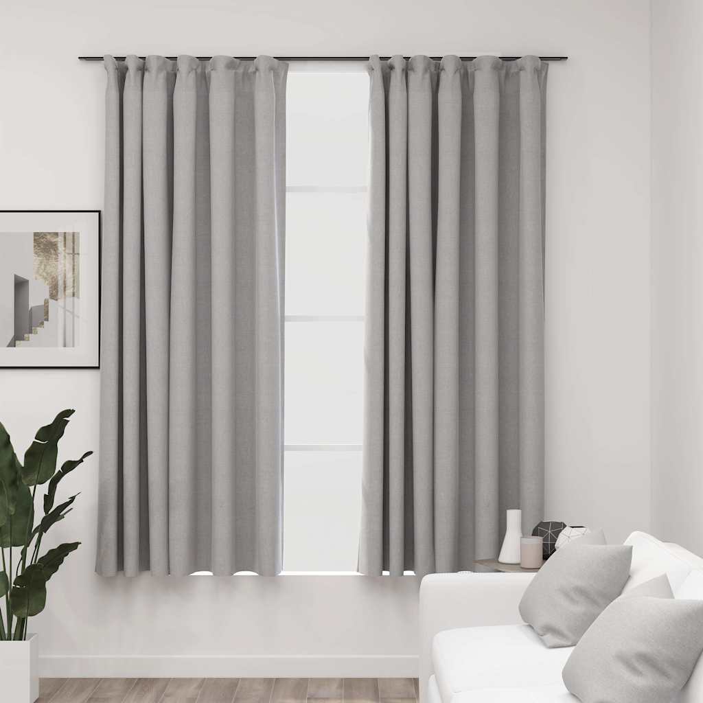 Pimendavad kardinad konksudega, 2 tk hall 140 x 175 cm
