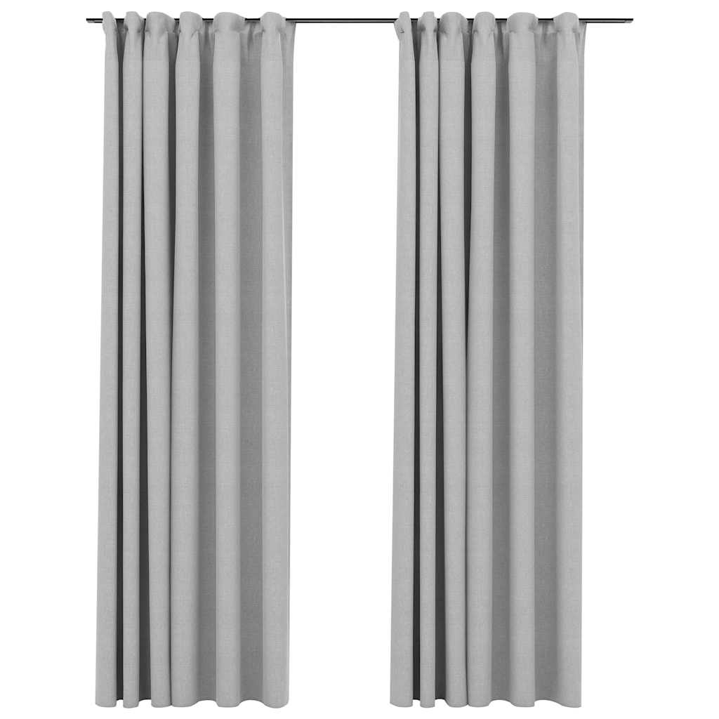 Pimendavad kardinad konksudega, 2 tk hall 140 x 245 cm